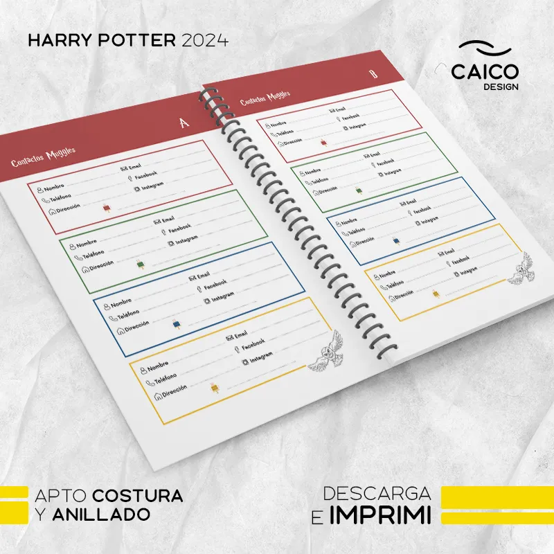 Agenda Harry Potter 2024 + Extras Caico Design