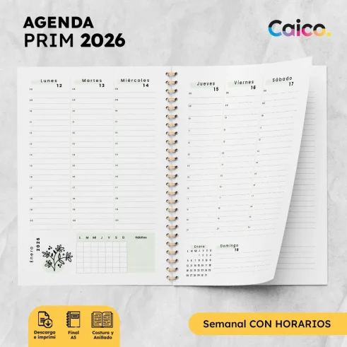 Agenda Prim 2026 para imprimir